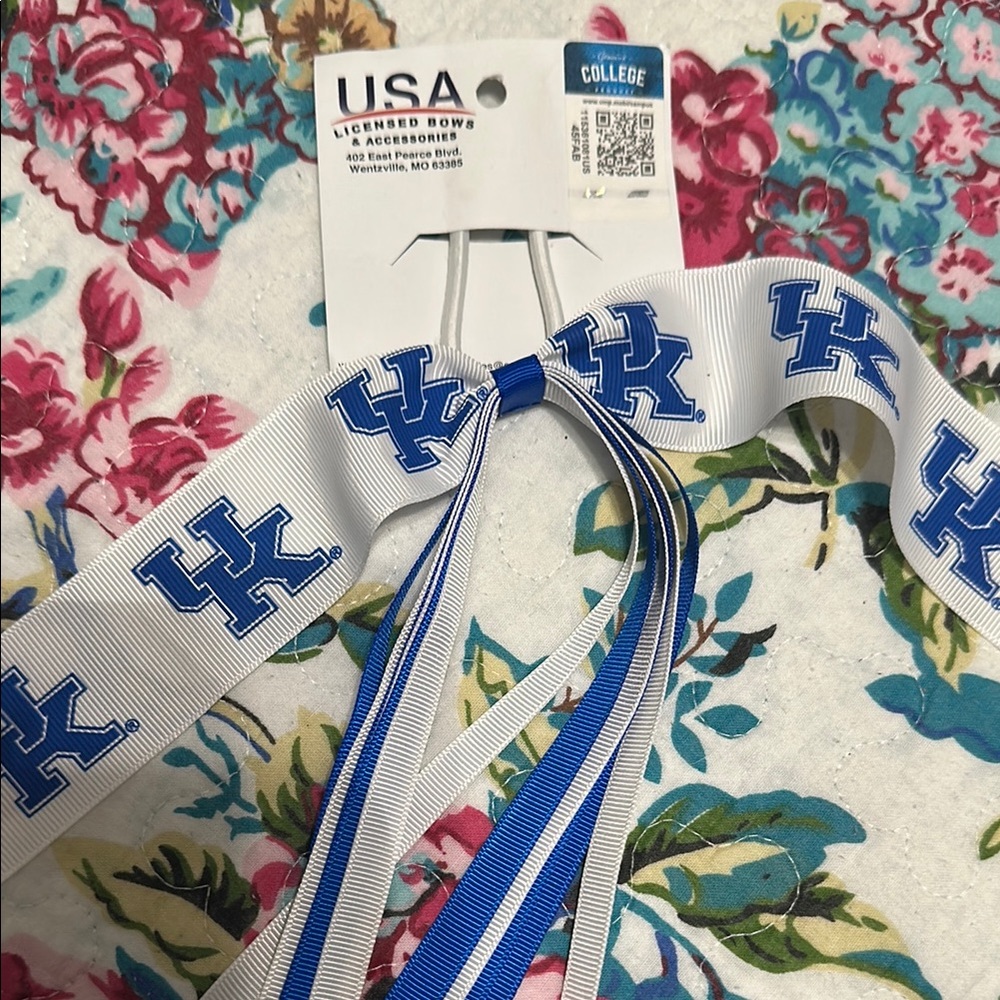 University of Kentucky Blue and White Ribbon Bow